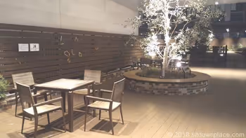 マークイズ5Fみんなの庭の座れる休憩場所