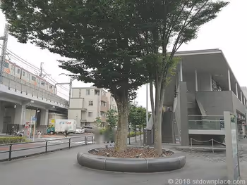 二子玉川ライズバーズモール前の座れる休憩場所