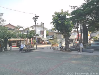 A place to sit and rest in front of Nagatoro Station