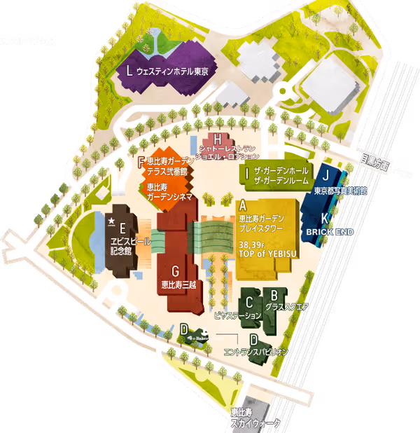 Photo of Ebisu Station | Ebisu Garden Place Clock Tower Plaza Nearby Rest Spot 1