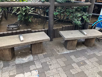 フジサワ名店ビル 駐輪場近くのベンチ(モニターあり)の写真2