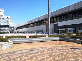 Benches on the Omiya Station West Exit Pedestrian Deck