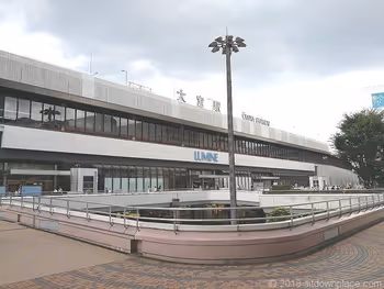 Exterior view of Omiya Station from Omiya West Exit DOM Rooftop Aozora Plaza
