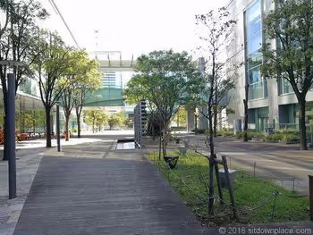 View of the former Shibarikyu Gardens from the Shiodome Building