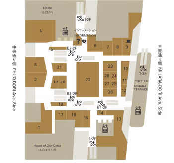 銀座シックス2Fフロアマップ