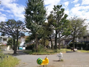 どんぐりひろば公園のスプリング遊具と景観