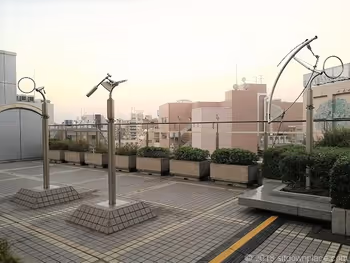 Bench in the Astro Plaza Observation Garden on the 5th floor of Kitatopia, part 2