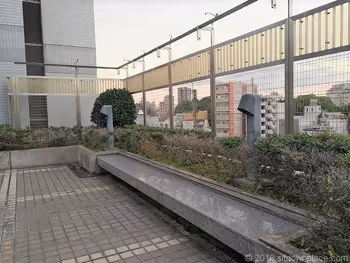 Bench in the Astro Plaza Observation Garden on the 5th floor of Kitatopia, part 1