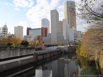 메구로강 휴게소에서의 경관