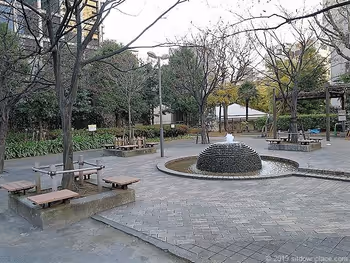 赤坂氷川公園の噴水と水路