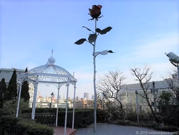 롯폰기 힐즈 66 플라자의 로즈 가든의 장미 오브제
