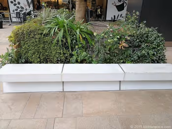 Bench in the underground station square of Tokyo Square Garden B1F