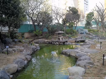 오카치마치 공원의 연못