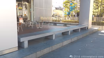 Bench in front of Italian Tomato, East Exit of Kita-Senju Station