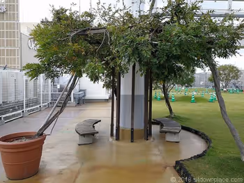 ルミネ北千住屋上広場のバーゴラ