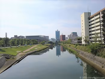 从Canal Park附近看到的いたち川