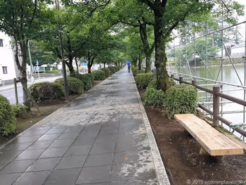 小田原城お堀端通りの休憩場所