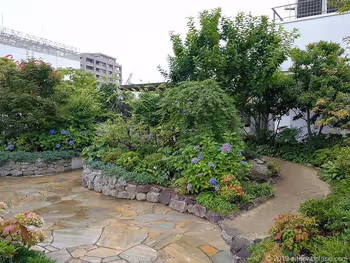 Walking path at Sky Garden U-me Terrace on the rooftop of Lusca Odawara