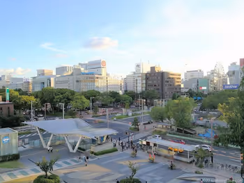 栄駅オアシス21水の宇宙船から見た景色