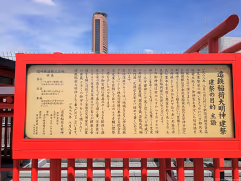 濱松站遠鐵百貨店屋頂的遠鐵大明神的導覽