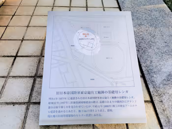 水道橋站 東京巨蛋城 棱鏡大廳前的磚砌導覽板