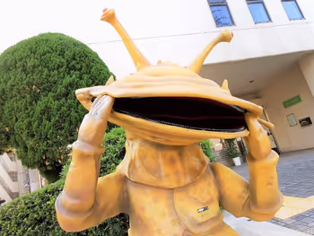 Close-up of the Kanegon statue around Soshigaya-Okura Station
