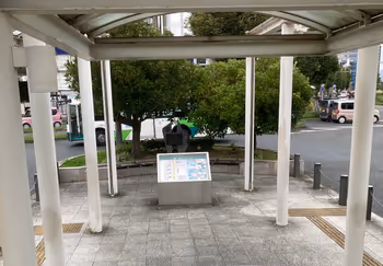 Image 1 near the bus rotary on the east exit side