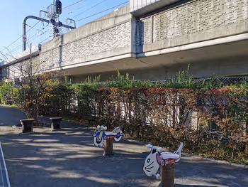 Playground equipment in Nemunoki Park in Miyasaka, Gotokuji Station