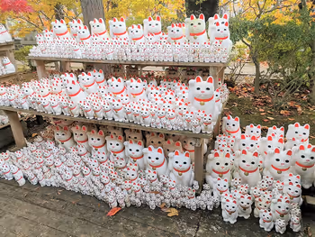 Beckoning cats of Gotokuji Shopping Street, Gotokuji Station