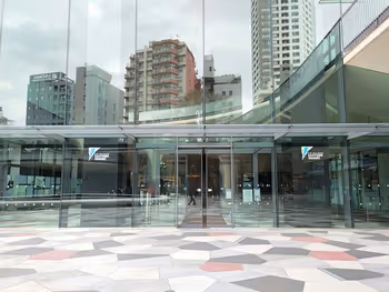 Exterior view of the escalator at Eastside Square B1F, Higashi-Shinjuku Station