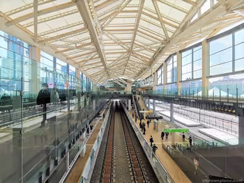 高轮Gateway站内2F 铁路露台视觉附近的休息场所其1