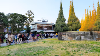 外苑前站神宫外苑银杏并木入口的休息场所其一