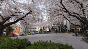 立川駅オニ公園の休憩場所その1
