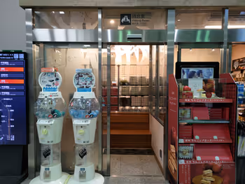 가루이자와역 개찰구 밖 대합실의 휴식 공간 1