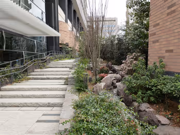 Rest area at the cascade in Kanda Square, near Shin-Ochanomizu Station, part 3