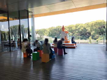 Rest area with artwork at Harajuku Station WITH HARAJUKU part 2