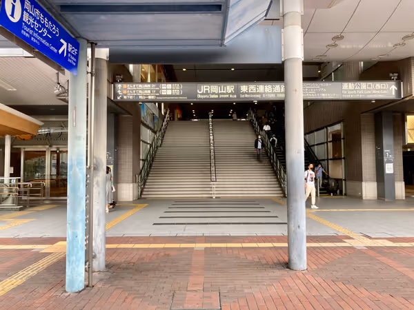 Photo of Okayama Station | East Exit: Momotaro Statue & Station | Fountain Near | Rest Spot 1
