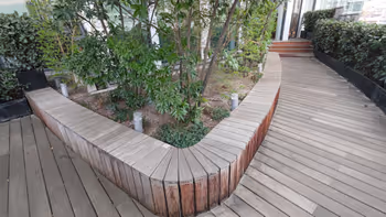 Rest area on the 4th floor terrace of Toranomon Hills Station - part 2