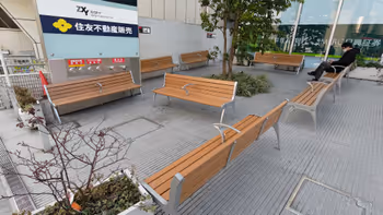 自由が丘駅SMBC自由ヶ丘ビル前の休憩場所その1