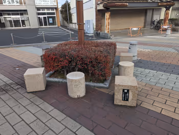 下館車站北口站前廣場的休息場所之三