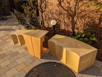 Rest area at Mori no Machi Grace Green Avenue near Okayama Station, part 3