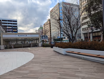 岡山前駅岡山駅南地下道入口の休憩場所その1