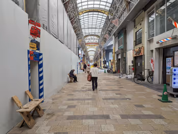 岡山前駅岡山駅前商店街の休憩場所その1