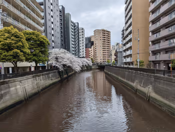 京急蒲田站呑川 仲之桥附近步道的休息场所 其3