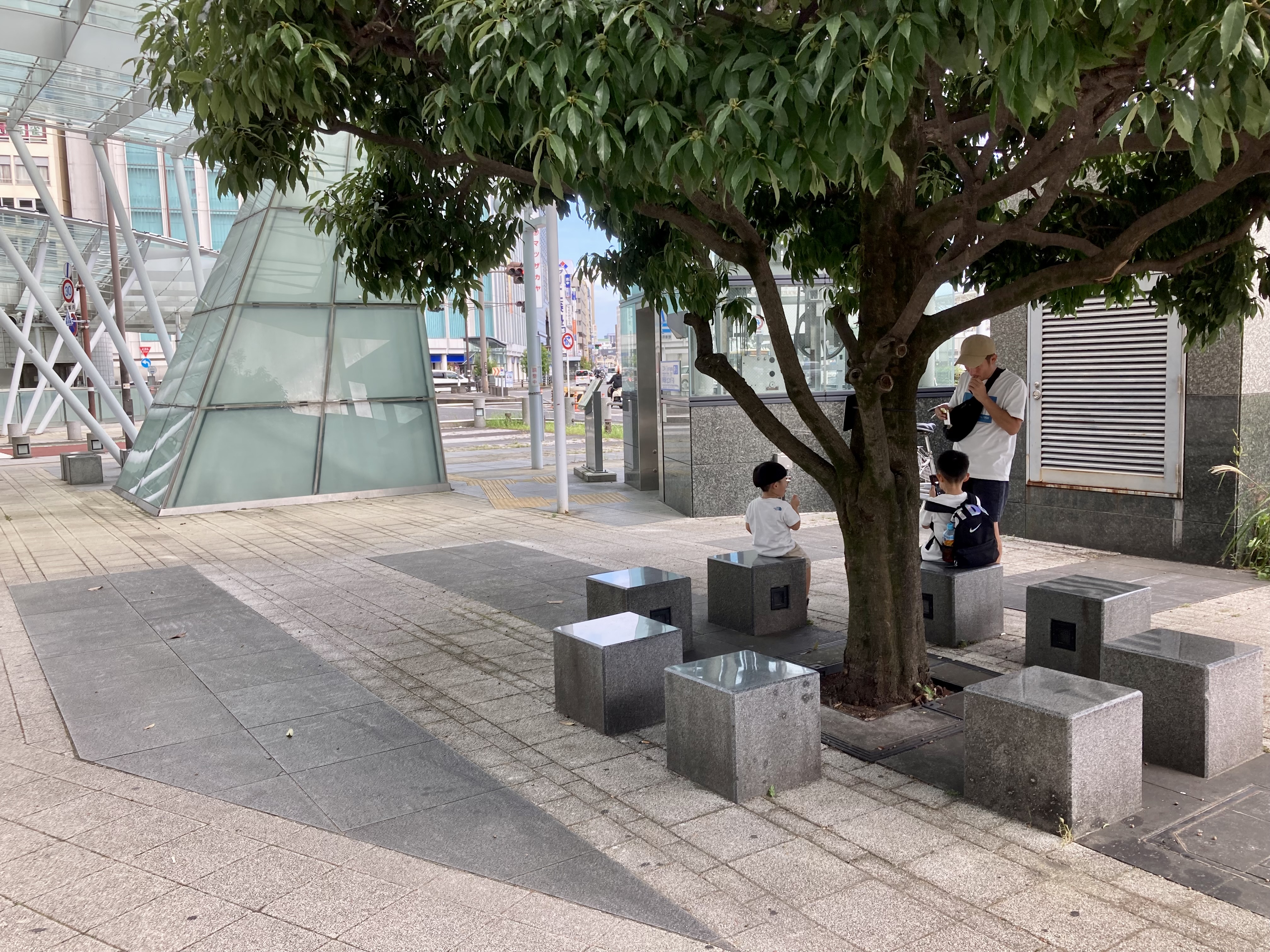 [靜岡站] SMBC日興證券靜岡支店前植栽樹木周邊 休息處 的照片 1