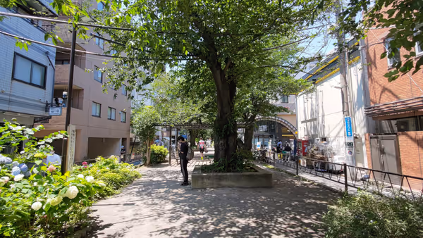 Photo of Tōritsu-Daigaku Station | Nomikawa Greenway: Green Walking Path Near the Station | Rest Spot 1