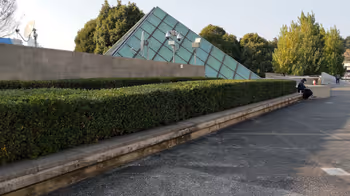 Rest area near the pedestrian deck around Sendagaya Station and Tokyo Metropolitan Gymnasium, part 3