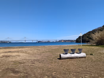 本島 新在家海岸の休憩場所その1