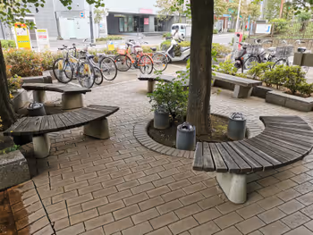 Rest area in front of Wakamatsu Ward Citizens' Center near Wakamatsu-Kawada Station, part 4