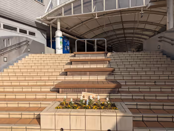 Rest area on the south exit stairs of Nagareyama-Ootaka-no-mori Station, part 2